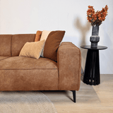 Industrial corner sofa cognac eco-leather Brisbane - left 