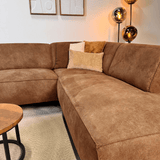 Industrial corner sofa cognac eco-leather Brisbane - right 