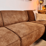 Industrial corner sofa cognac eco-leather Brisbane - right 