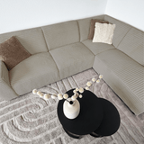 Beige corner sofa with super soft ribbed fabric Gavi - right 
