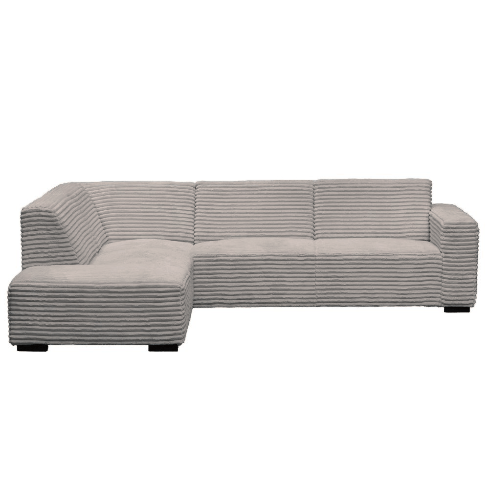 Banken - Hoekbank beige super zachte ribstof Gavi - links - Dimehouse