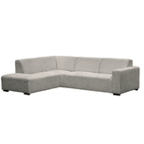 Banken - Hoekbank beige super zachte ribstof Gavi - links - Dimehouse