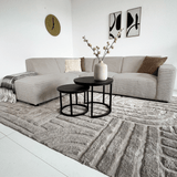 Banken - Hoekbank beige super zachte ribstof Gavi - links - Dimehouse