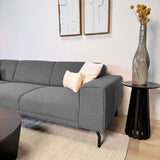 Gray bouclé fabric corner sofa Maël - left 