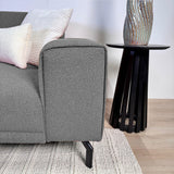 Gray bouclé fabric corner sofa Maël - left 