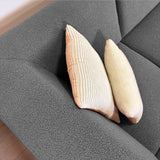 Gray bouclé fabric corner sofa Maël - left 