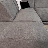 Taupe chenille corner sofa upholstered Ravi – right 