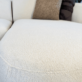 Corner sofa with organic shape, cream boucle Sophie - right 