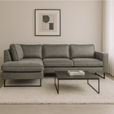 Gray microfiber corner sofa Tulin - left 