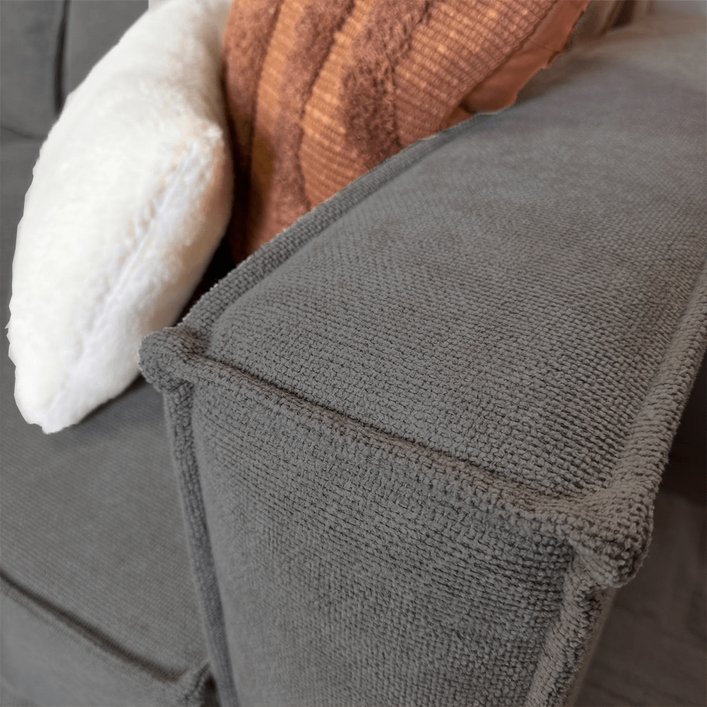 3-seater loose thick back cushions anthracite chenille Yara 