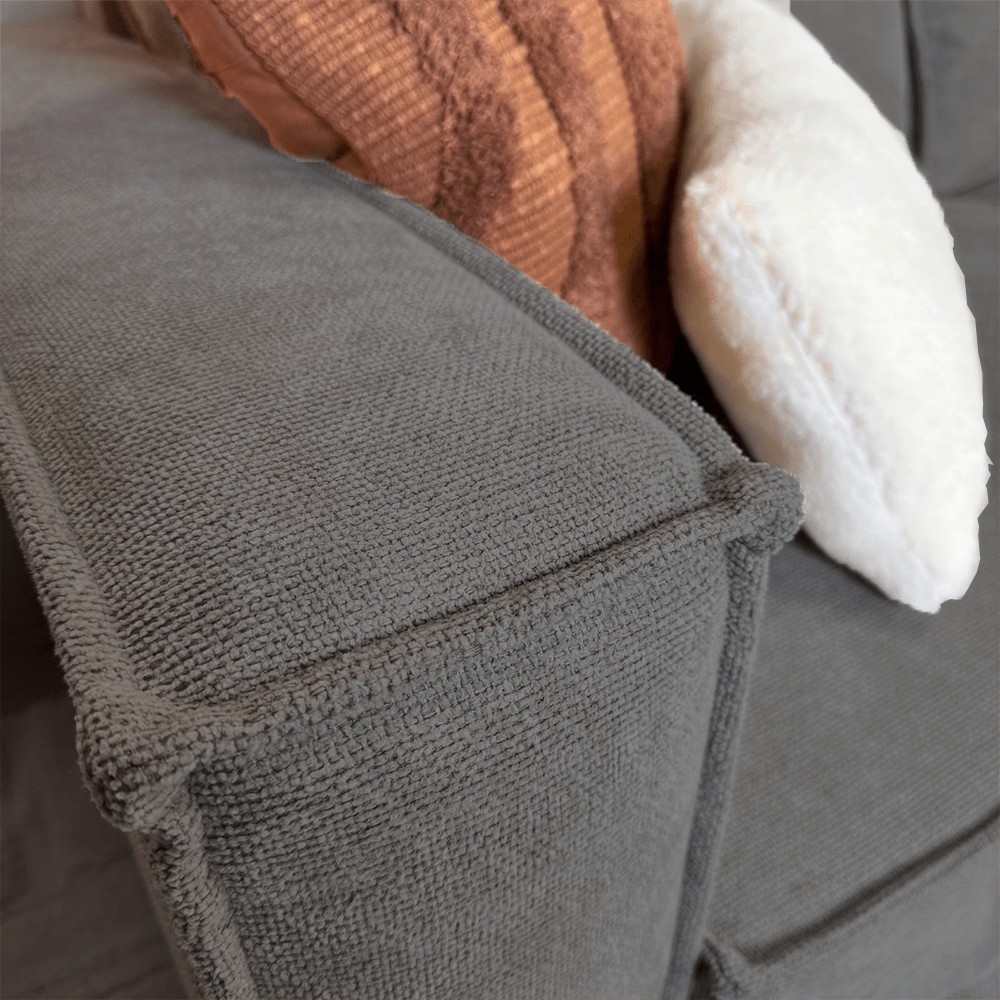 3-seater loose thick back cushions anthracite chenille Yara 