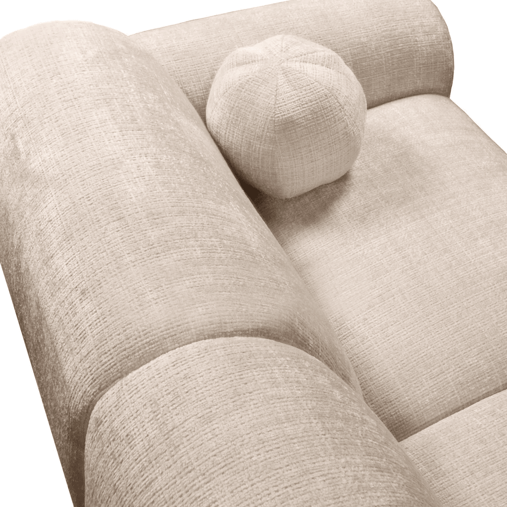 Banken - Hoekbank beige chenille stof - 292x169 cm - Shane - rechts - Dimehouse