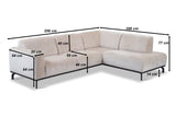 Corner sofa with high legs taupe velvet Chloe - right 