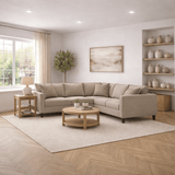 Corner sofa Kale Fabric Cream - five person 