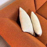 Corner sofa terracotta bouclé fabric Maël - left 