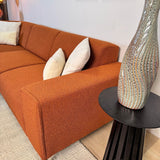 Corner sofa terracotta bouclé fabric Maël - left 