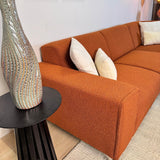 Corner sofa terracotta boucle fabric Maël - right 