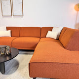 Corner sofa terracotta bouclé fabric Maël - left 