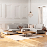 Corner sofa right tulip light gray