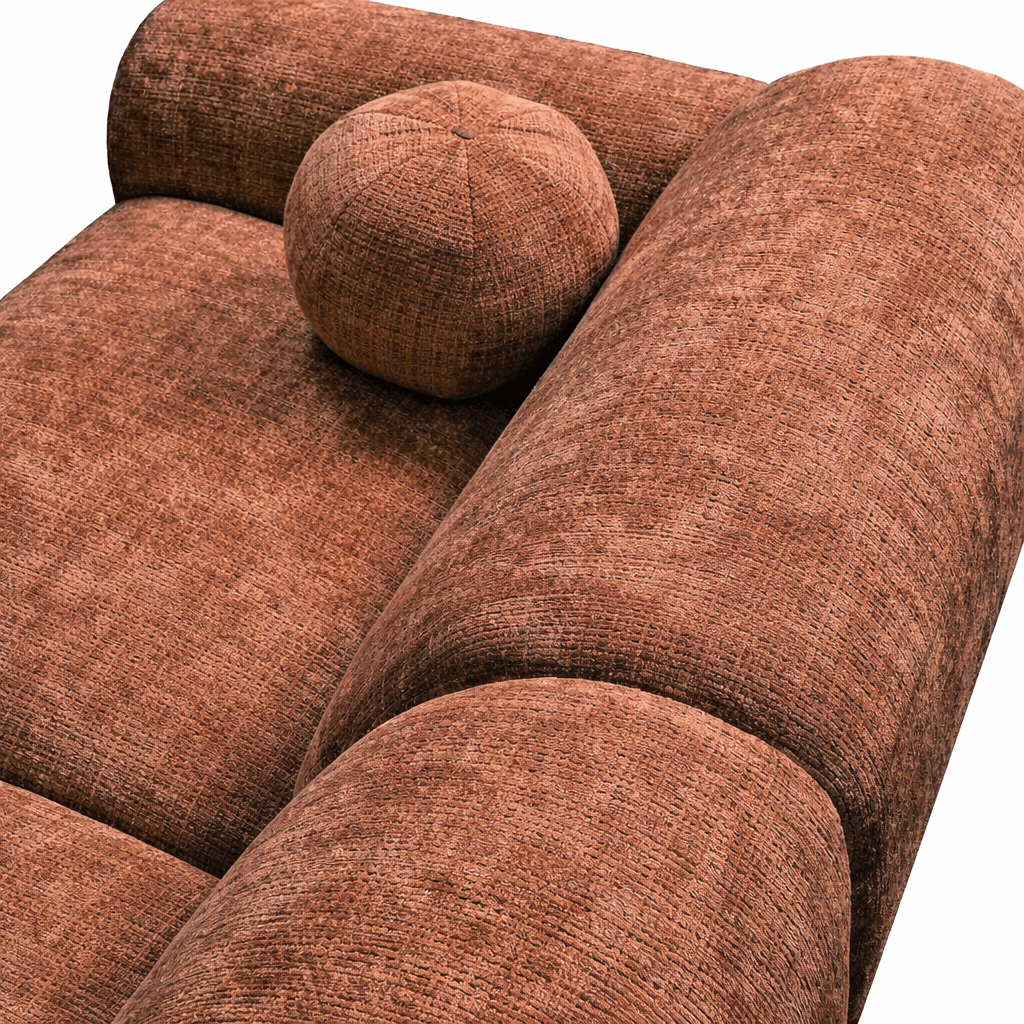 Corner sofa copper chenille fabric - 292x169 cm - Shane - left