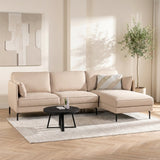 Hoekbank Sidney stof beige rechts sfeerfoto in modern interieur