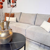 Corner sofa with beige chenille Yara chaise longue - left 