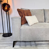 Corner sofa with beige chenille Yara chaise longue - right 