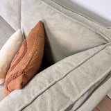 Corner sofa with beige chenille Yara chaise longue - right 