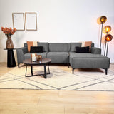 Corner sofa with compact lounge anthracite microfiber Davidson - right 