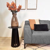 Corner sofa with compact lounge anthracite microfiber Davidson - right 