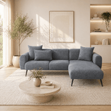 Corner sofa anthracite fabric - High slim legs - solid interior - 252 x 155 cm - Side