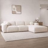 Banken - Hoekbank beige bouclé stof - 292x169 cm - Shane - rechts - Dimehouse