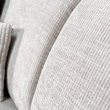 Corner sofa with chaise longue, beige chenille fabric Manon - right 