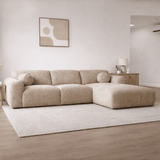 Banken - Hoekbank zand chenille stof - 292x169 cm - Shane - rechts - Dimehouse