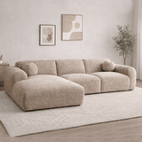 Banken - Hoekbank zand chenille stof - 292x169 cm - Shane - links - Dimehouse