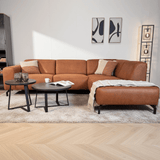 Corner sofa cognac robust eco-leather Barin - right