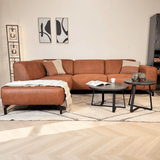 Corner sofa cognac ruboost eco leather Barin - left
