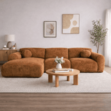 Corner sofa copper chenille fabric - 292x169 cm - Shane - left