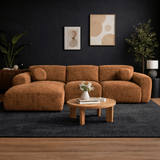Corner sofa copper chenille fabric - 292x169 cm - Shane - left
