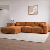 Corner sofa copper chenille fabric - 292x169 cm - Shane - left