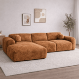 Corner sofa copper chenille fabric - 292x169 cm - Shane - left