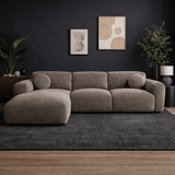 Banken - Hoekbank taupe chenille stof - 292x169 cm - Shane - links - Dimehouse