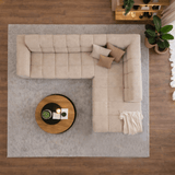 Banken - Hoekbank met lounge beige bouclé stof Nova - rechts - Dimehouse