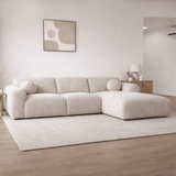 Banken - Hoekbank beige chenille stof - 292x169 cm - Shane - rechts - Dimehouse