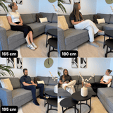 Corner sofa Kale Fabric Grey - five seater 