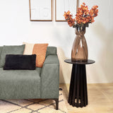 Corner sofa with compact lounge green microfiber Davidson - left 