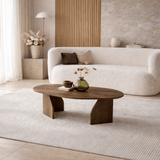 Organic Coffee Table Walnut Melamine Rack - 105x65 cm 