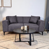 2.5-seater sofa in anthracite microfiber fabric Davidson 