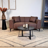 2.5-seater sofa brown microfiber fabric Davidson 