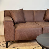 2.5-seater sofa brown microfiber fabric Davidson 